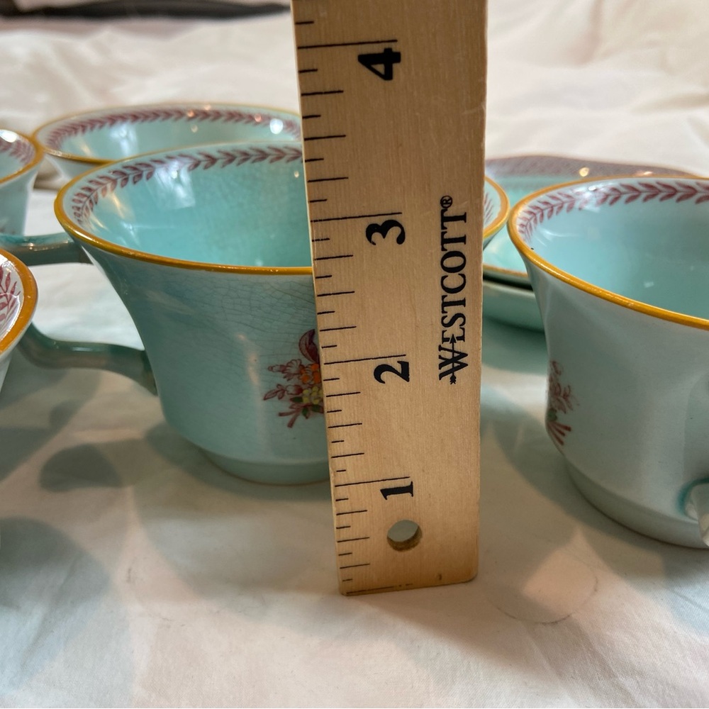 Adams Calyx Ware Tea Cups Saucers Creamer chips and stains Arts & Crafts - Picture 13 of 13